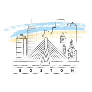 Boston, Massachusetts Illustration Sticker