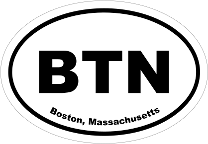 Boston, Massachusetts Oval Stickers