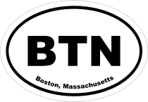Boston, Massachusetts Oval Stickers