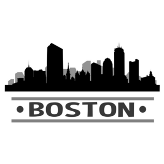 Boston Massachusetts Silhouette City Sticker