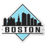 Boston Massachusetts Skyline Logo Sticker