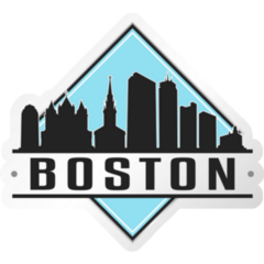 Boston Massachusetts Skyline Logo Sticker