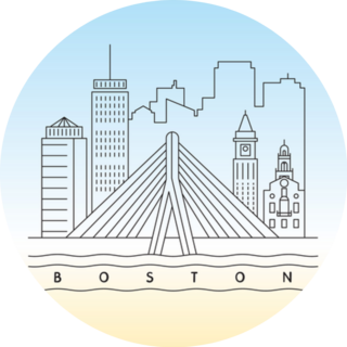 Boston, Massachusetts Skyline Minimal Sticker