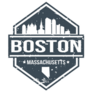 Boston Massachusetts Travel Stamp Icon Sticker