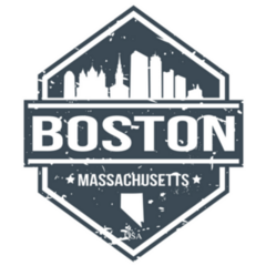 Boston Massachusetts Travel Stamp Icon Sticker