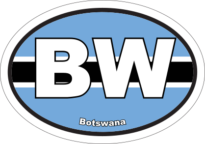 Botswana Bw Flag Oval Sticker