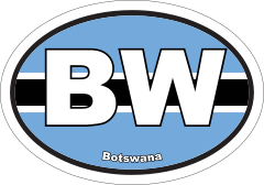 Botswana Bw Flag Oval Sticker