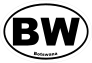 Botswana Bw Oval Sticker