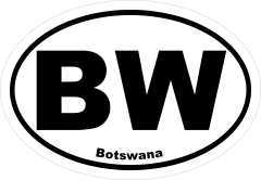 Botswana Bw Oval Sticker