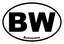 Botswana Bw Oval Sticker