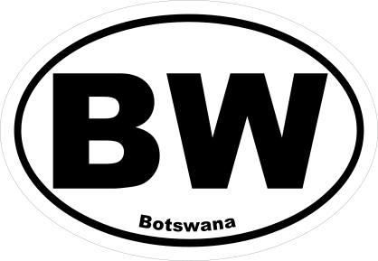 Botswana Bw Oval Sticker