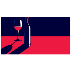 Bottle And Glass Of Red Wine On Table Vintage Sticker