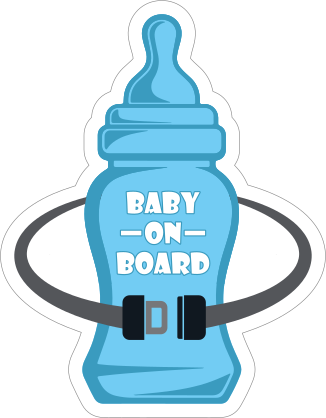 Bottle and Seat Belt Baby on Board Sticker