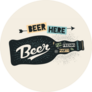 Bottle Of Beer Beer Here Hand Drawn Lettering Sticker