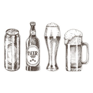 Bottles And Goblets Of Beer Sticker