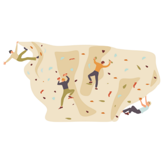 Bouldering On A Climbing Wall Indoor Sticker
