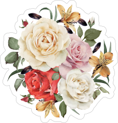 Bouquet of Roses Flower Stickers