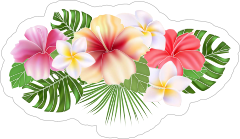 Bouquet Plumeria Flower Sticker