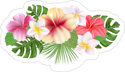 Bouquet Plumeria Flower Sticker