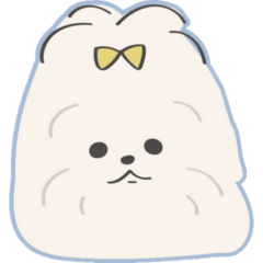 Bow Maltese Blue Sticker