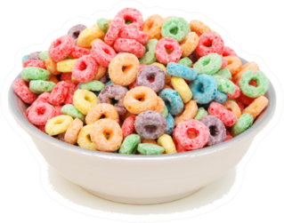 Bowl Of Fruit Loops Cereal Sticker