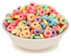 Bowl Of Fruit Loops Cereal Sticker