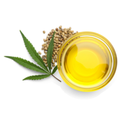 Bowl With Hemp Oil And Leaf Sticker