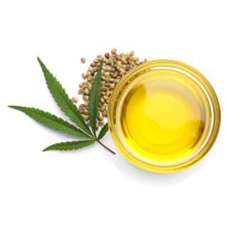 Bowl With Hemp Oil And Leaf Sticker