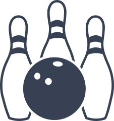 Bowling Alley Ball and Pins Sticker
