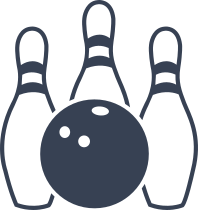 Bowling Alley Ball and Pins Sticker