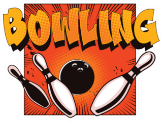 Bowling Ball Crashing Into The Pins Sticker