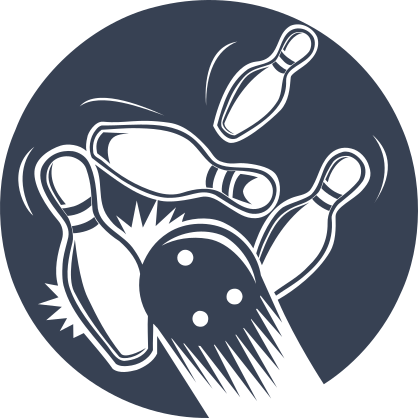 Bowling Ball & Pins Sticker