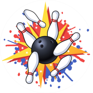 Bowling Hit Illustration Sticker