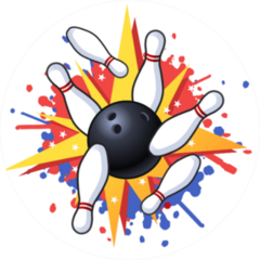 Bowling Hit Illustration Sticker