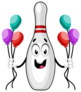Bowling Pin With Balloons Sticker