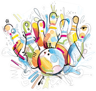 Bowling Sketch Sticker