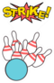 Bowling Strike Icon Sticker