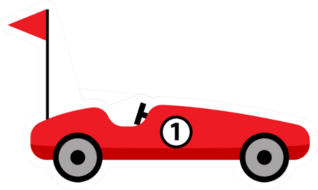 Box Car Icon Racing In Red Sticker