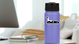Box Car Silhouette Icon Racing Sticker on a Water Bottle (New) example