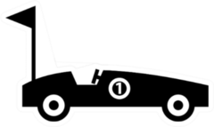 Box Car Silhouette Icon Racing Sticker