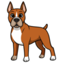 Boxer Cartoon Style Sticker