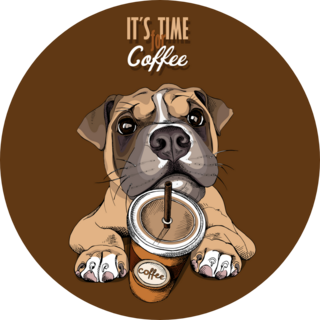 Boxer Coffee Time Sticker