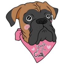 Boxer Cute Bandana Sticker