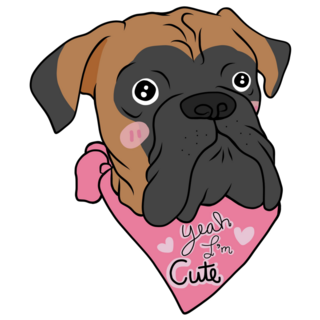 Boxer Cute Bandana Sticker