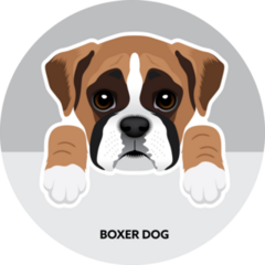 Boxer Dog Circle Sticker