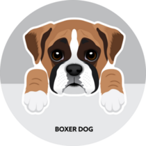 Boxer Dog Circle Sticker