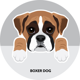 Boxer Dog Circle Sticker