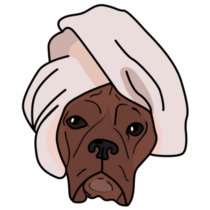 Boxer Head Towel Sticker