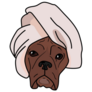 Boxer Head Towel Sticker