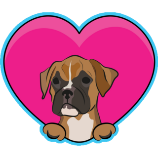 Boxer Heart Sticker